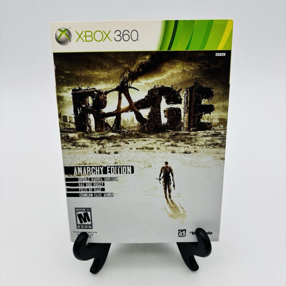 Rage (Microsoft Xbox 360, 2011) Anarchy Edition Slip Cover CIB! Tested Works VG